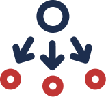 Icon of expanding circles representing program planning and delivery.