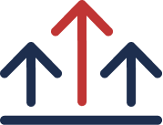 Icon of three upward arrows.