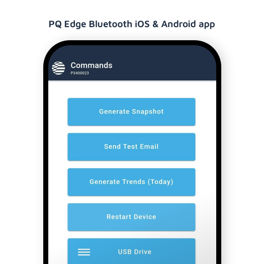 PQ Edge Power Monitor app (option screen)